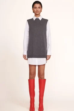 STAUD - FERN DRESS GREY WHITE