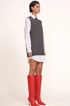 STAUD - FERN DRESS GREY WHITE