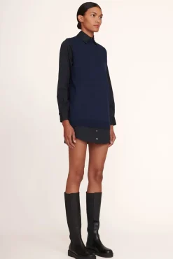 STAUD - FERN DRESS NAVY BLACK