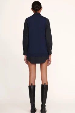 STAUD - FERN DRESS NAVY BLACK