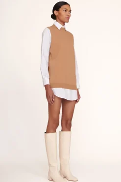 STAUD - FERN DRESS TAN WHITE