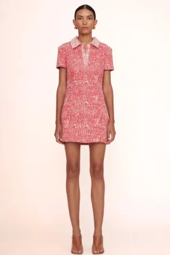 STAUD - FLYING DRESS PAPAYA CROSSHATCH