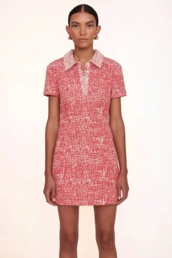 STAUD - FLYING DRESS PAPAYA CROSSHATCH