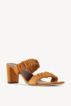 STAUD - FRANKIE RUCHED SANDAL CASHEW SUEDE