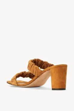 STAUD - FRANKIE RUCHED SANDAL CASHEW SUEDE