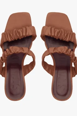STAUD - FRANKIE RUCHED SANDAL TAN