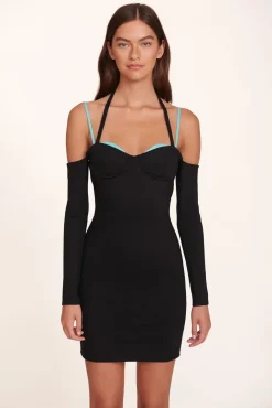 STAUD - GRAPHITE DRESS BLACK CRYSTAL WATERS