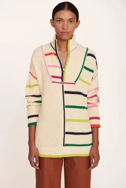 STAUD - HAMPTON SWEATER CREME RAINBOW MULTI
