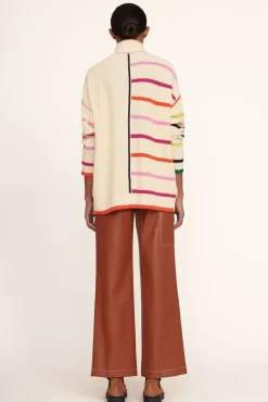 STAUD - HAMPTON SWEATER CREME RAINBOW MULTI