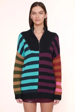 STAUD - HAMPTON SWEATER MOSAIC STRIPE