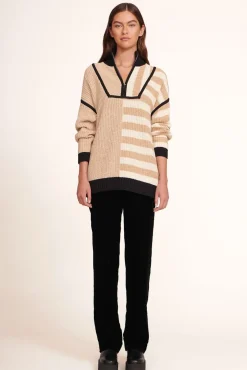 STAUD - HAMPTON SWEATER SAHARA STRIPE