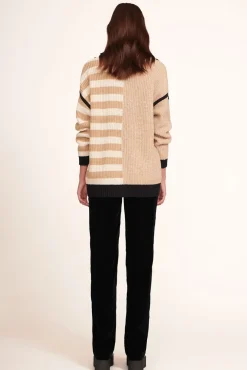 STAUD - HAMPTON SWEATER SAHARA STRIPE