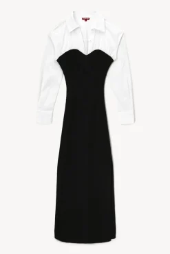 STAUD - HAZEL DRESS BLACK WHITE