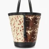 STAUD - HENRI BUCKET TOTE MIXED HAIRCALF