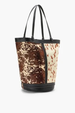 STAUD - HENRI BUCKET TOTE MIXED HAIRCALF