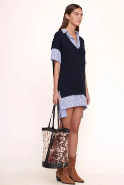 STAUD - HENRI BUCKET TOTE MIXED HAIRCALF