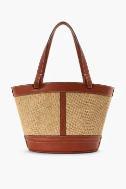 STAUD - HENRI PETITE RAFFIA TOTE NATURAL TAN