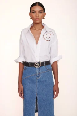 STAUD - HUDSON SKIRT MEDIUM WASH