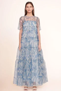 STAUD Occasion Dresses- HYACINTH DRESS SKY WILDFLOWERS