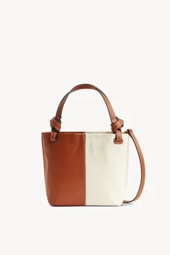 STAUD - IDA MINI CANVAS TOTE BAG CREAM TAN