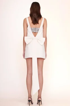 STAUD - IRIE DRESS IVORY SILVER SEQUINS
