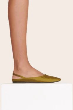 STAUD - JANINE MULE SATIN OLIVE