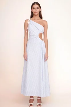 STAUD - JAYLA DRESS MIST STRIPE/WHITE MIST STRIPE/WHITE