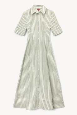 STAUD - JOAN MAXI DRESS MOSS STRIPE