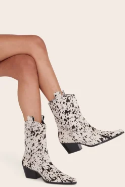 STAUD - JUNE BOOT BLACK WHITE HAIRCALF