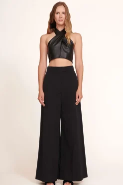 STAUD - KAI TOP VEGAN LEATHER BLACK