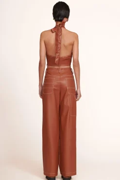 STAUD - KAI TOP VEGAN LEATHER WHISKEY