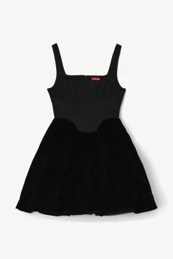 STAUD - LANDSCAPE DRESS VELVET BLACK