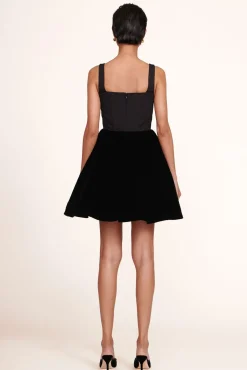 STAUD - LANDSCAPE DRESS VELVET BLACK