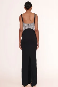 STAUD - LAYLANI DRESS BLACK/SEA NETTING BLACK/SEA NETTING