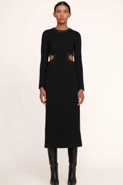 STAUD - LONG SLEEVE DOLCE DRESS BLACK