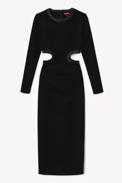 STAUD - LONG SLEEVE DOLCE DRESS BLACK