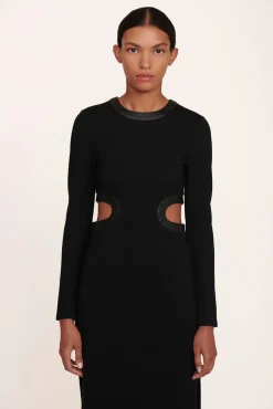 STAUD - LONG SLEEVE DOLCE DRESS BLACK