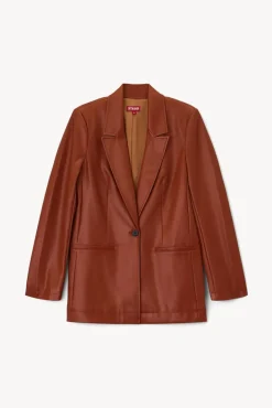 STAUD - MADDEN BLAZER WHISKEY VEGAN LEATHER