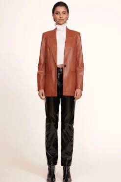 STAUD - MADDEN BLAZER WHISKEY VEGAN LEATHER