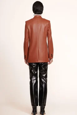 STAUD - MADDEN BLAZER WHISKEY VEGAN LEATHER