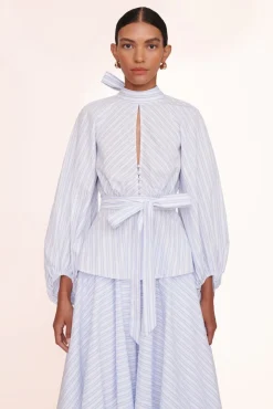 STAUD - MARIPOSA SKIRT MIST STRIPE