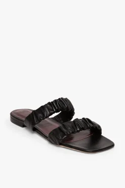 STAUD - MAYA RUCHED SANDAL BLACK