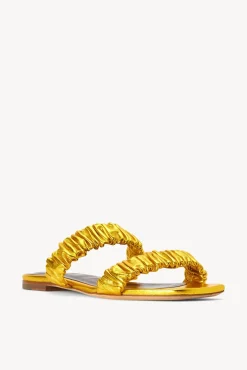 STAUD - MAYA RUCHED SANDAL GOLD