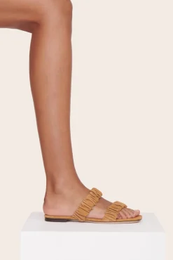 STAUD - MAYA RUCHED SANDAL CASHEW SUEDE