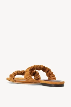 STAUD - MAYA RUCHED SANDAL CASHEW SUEDE