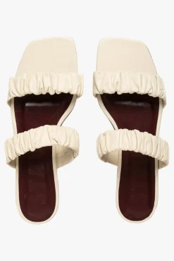 STAUD - MAYA RUCHED SANDAL CREAM