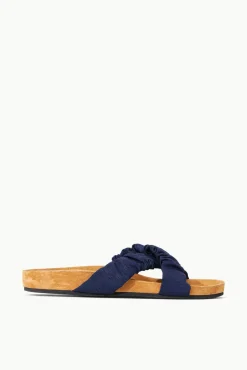 STAUD - MICHEL SLIDE NAVY GROSGRAIN CASHEW SUEDE NAVY CASHEW