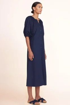 STAUD - MICHEL SLIDE NAVY GROSGRAIN CASHEW SUEDE NAVY CASHEW