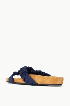 STAUD - MICHEL SLIDE NAVY GROSGRAIN CASHEW SUEDE NAVY CASHEW