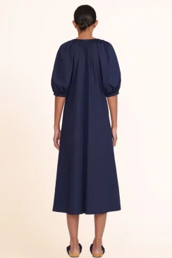 STAUD - MICHEL SLIDE NAVY GROSGRAIN CASHEW SUEDE NAVY CASHEW